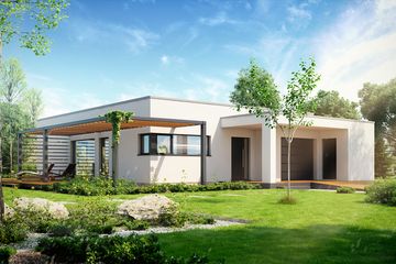  Projekt domu Modernistyczny D12 (WWB1004) - projekt domu parterowego - Zdjęcie 1