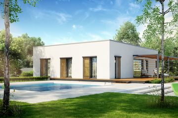  Projekt domu Modernistyczny D12 (WWB1004) - projekt domu parterowego - Zdjęcie 2