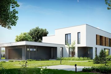  Projekt domu Nowoczesny D10 (WWB1005) - projekt domu z pełnym piętrem - Zdjęcie 1