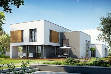  Projekt domu Nowoczesny D10 (WWB1005) - projekt domu z pełnym piętrem - Zdjęcie 2