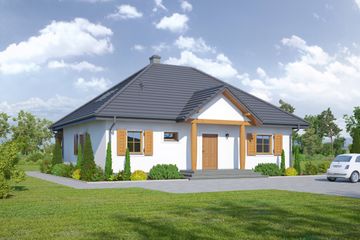  Projekt domu Dębina 13 dws (KRP1966) - projekt domu parterowego z poddaszem - Zdjęcie 1