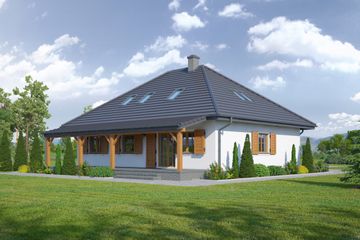  Projekt domu Dębina 13 dws (KRP1966) - projekt domu parterowego z poddaszem - Zdjęcie 2