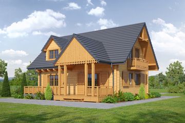  Projekt domu Hoczew średnia 15 dw (KRP1968) - projekt domu parterowego z poddaszem - Zdjęcie 2