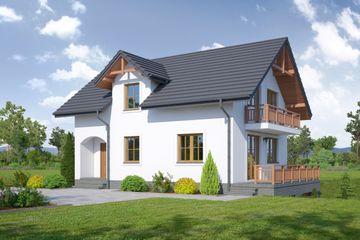  Projekt domu Osiek wąski 32 (KRP1970) - projekt domu parterowego z poddaszem - Zdjęcie 1