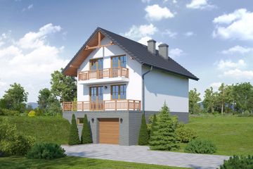  Projekt domu Osiek wąski 32 (KRP1970) - projekt domu parterowego z poddaszem - Zdjęcie 2