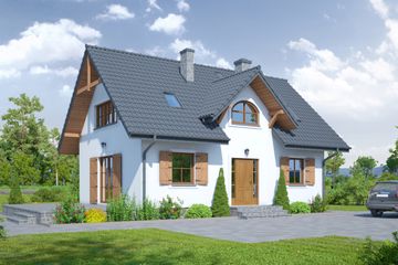  Projekt domu Zawoja mk3x (KRP1972) - projekt domu parterowego z poddaszem - Zdjęcie 1