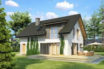  Projekt domu Aosta III Termo (KRH1415) - projekt domu parterowego z poddaszem - Zdjęcie 2