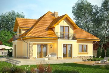  Projekt domu Meritum 2 (WRN1345) - projekt domu parterowego z poddaszem - Zdjęcie 2