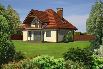  Projekt domu JM 106 (WAO1005) - projekt domu parterowego z poddaszem - Zdjęcie 3