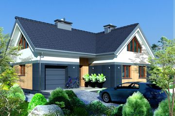  Projekt domu Domidea 53 w3 (WAC1033) - projekt domu parterowego z poddaszem - Zdjęcie 1