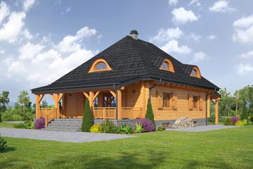  Projekt domu Chmielniki małe 39 dw (KRP1974) - projekt domu parterowego z poddaszem - Zdjęcie 2