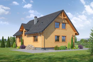  Projekt domu Bolesławice dw (KRP1200) - projekt domu parterowego z poddaszem - Zdjęcie 2