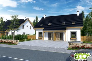  Projekt domu Azalia bez garażu bliźniak [B-BL2] (WRF1649) - projekt domu parterowego z poddaszem - Zdjęcie 3