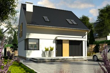  Projekt domu Szczęśliwa z garażem 1-st. [A] (WRF1650) - projekt domu parterowego z poddaszem - Zdjęcie 1