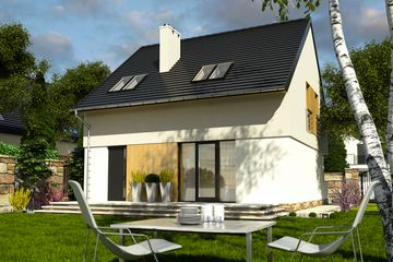  Projekt domu Szczęśliwa z garażem 1-st. [A] (WRF1650) - projekt domu parterowego z poddaszem - Zdjęcie 3