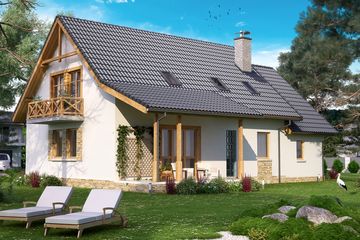  Projekt domu BW-44 wariant 4 (JGC1144) - projekt domu parterowego z poddaszem - Zdjęcie 2