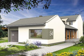  Projekt domu Chiron I (WRH1206) - projekt domu parterowego z poddaszem - Zdjęcie 1