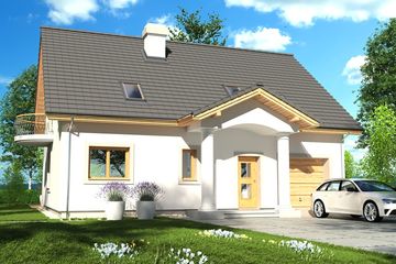  Projekt domu Ewa Lux 2 wersja A paliwo stałe (WRD2535) - projekt domu parterowego z poddaszem - Zdjęcie 1