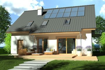  Projekt domu Ewa Lux 2 wersja A paliwo stałe (WRD2535) - projekt domu parterowego z poddaszem - Zdjęcie 2