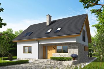 Projekt domu Logan energo - parterowy z poddaszem dom o powierzchni 139,91 m², dach dwuspadowy - ujęcie 2
