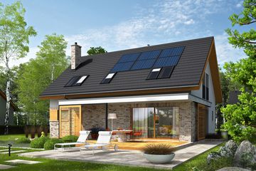 Projekt domu Logan energo - parterowy z poddaszem dom o powierzchni 139,91 m², dach dwuspadowy - ujęcie 3