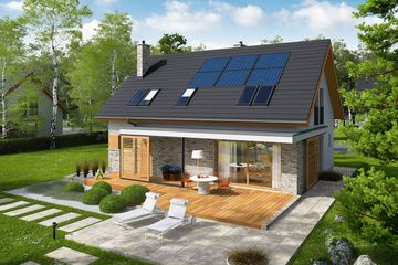 Projekt domu Logan energo - parterowy z poddaszem dom o powierzchni 139,91 m², dach dwuspadowy - ujęcie 4