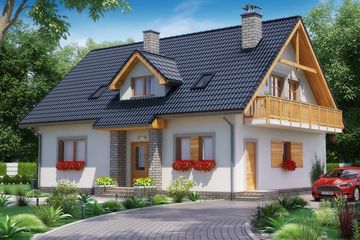  Projekt domu BW-24 (JGC1042) - projekt domu parterowego z poddaszem - Zdjęcie 2