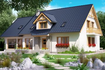  Projekt domu BW-37 wariant 2 z lokalem (JGC1147) - projekt domu parterowego z poddaszem - Zdjęcie 2