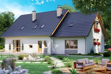  Projekt domu BW-37 wariant 2 z lokalem (JGC1147) - projekt domu parterowego z poddaszem - Zdjęcie 3