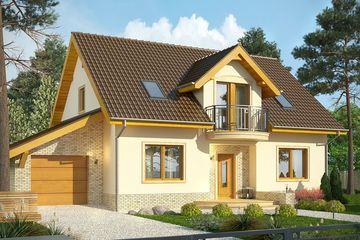  Projekt domu Wicher (WRN1349) - projekt domu parterowego z poddaszem - Zdjęcie 1