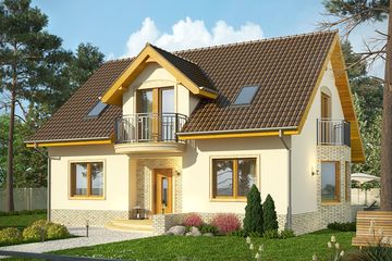  Projekt domu Wicher 2 (WRN1350) - projekt domu parterowego z poddaszem - Zdjęcie 1