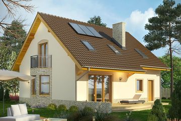  Projekt domu Wicher 2 (WRN1350) - projekt domu parterowego z poddaszem - Zdjęcie 2