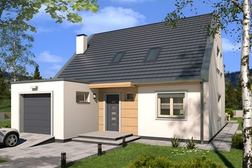 Projekt domu Vivien A - parterowy z poddaszem dom o powierzchni 125,30 m², dach dwuspadowy - ujęcie 2