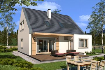 Projekt domu Vivien A - parterowy z poddaszem dom o powierzchni 125,30 m², dach dwuspadowy - ujęcie 3