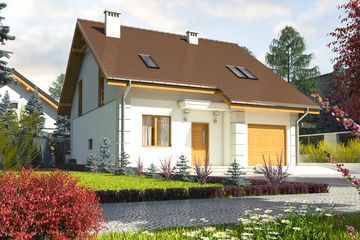  Projekt domu Miła z garażem 1-st. [A] (WRF1659) - projekt domu parterowego z poddaszem - Zdjęcie 1