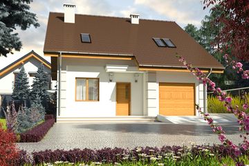  Projekt domu Miła z garażem 1-st. [A] (WRF1659) - projekt domu parterowego z poddaszem - Zdjęcie 2