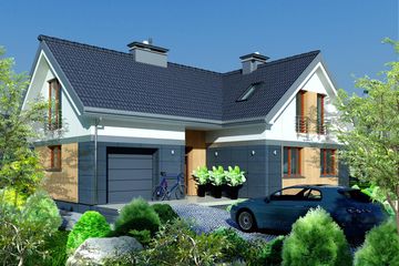  Projekt domu Domidea 53 w3 - 6 pokojowy (WAC1043) - projekt domu parterowego z poddaszem - Zdjęcie 1