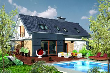  Projekt domu Domidea 53 w3 - 6 pokojowy (WAC1043) - projekt domu parterowego z poddaszem - Zdjęcie 2