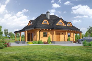  Projekt domu letniskowego Chmielniki małe dw 11 rx (KRP1986) - projekt domu letniskowego parterowego z poddaszem - Zdjęcie 1