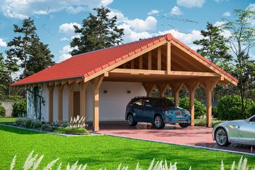  Projekt wiaty garażowej Wiata garażowa ARP07 (WOE1099) - projekt wiaty parterowego - Zdjęcie 1