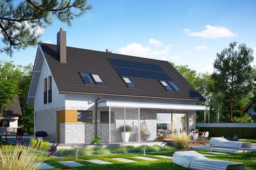 Projekt domu Logan II energo - parterowy z poddaszem dom o powierzchni 139,99 m², dach dwuspadowy - ujęcie 3