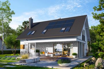 Projekt domu Logan II energo - parterowy z poddaszem dom o powierzchni 139,99 m², dach dwuspadowy - ujęcie 2