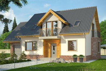  Projekt domu Komfort (WRN1352) - projekt domu parterowego z poddaszem - Zdjęcie 1