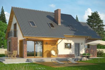  Projekt domu Komfort (WRN1352) - projekt domu parterowego z poddaszem - Zdjęcie 2