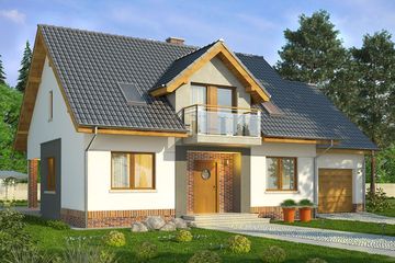  Projekt domu Pryzmat (WRN1354) - projekt domu parterowego z poddaszem - Zdjęcie 1