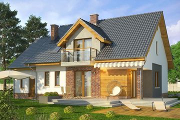  Projekt domu Pryzmat (WRN1354) - projekt domu parterowego z poddaszem - Zdjęcie 2