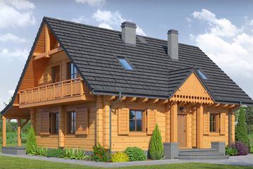  Projekt domu Brzeg średni 15 dw (KRP1991) - projekt domu parterowego z poddaszem - Zdjęcie 1