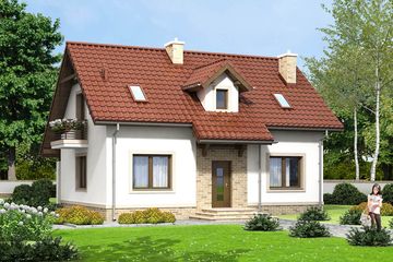  Projekt domu Anyż (WOF1090) - projekt domu parterowego z poddaszem - Zdjęcie 1