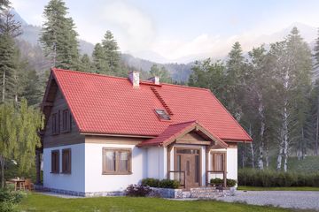  Projekt domu Poziomkowy (BSA2091) - projekt domu parterowego z poddaszem - Zdjęcie 3