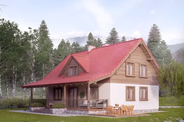  Projekt domu Poziomkowy (BSA2091) - projekt domu parterowego z poddaszem - Zdjęcie 2